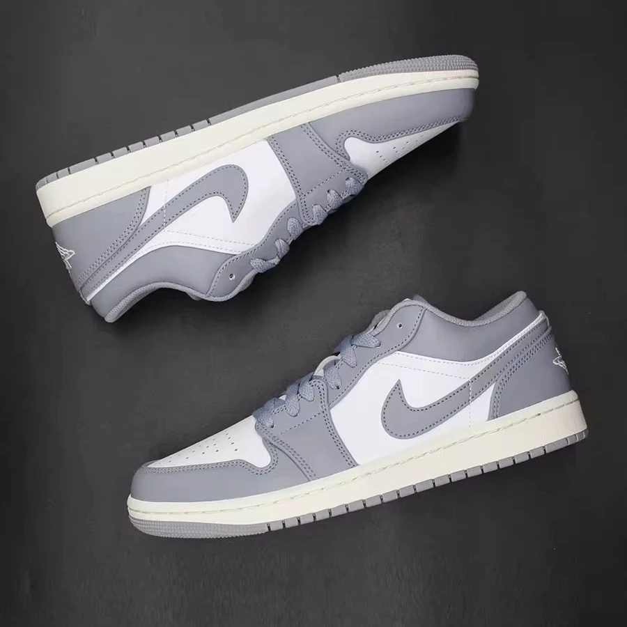 Nike耐克正品Air Jordan 1 Low AJ1灰白小dior低帮复古休闲篮球鞋
