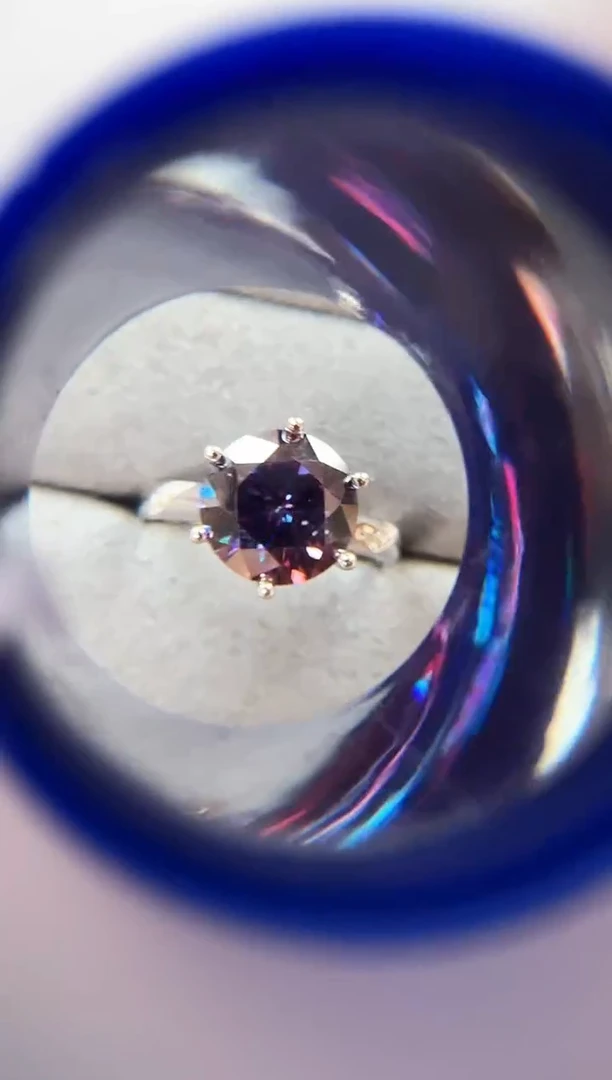 主播定制链接 紫色圆形戒指5ct 定制圈口