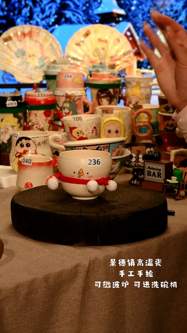 陶瓷236景德镇设计师款高温陶瓷手工手绘餐具盘子