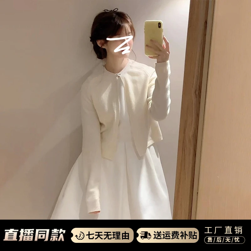 2025新款温柔风连衣裙子女秋冬季韩系富家千金高级感气质长裙套装