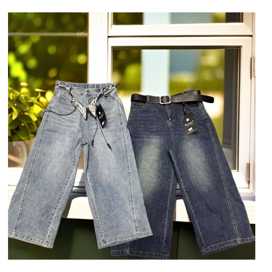 2025年早秋新款百搭洋气胖妹妹牛仔裤98018