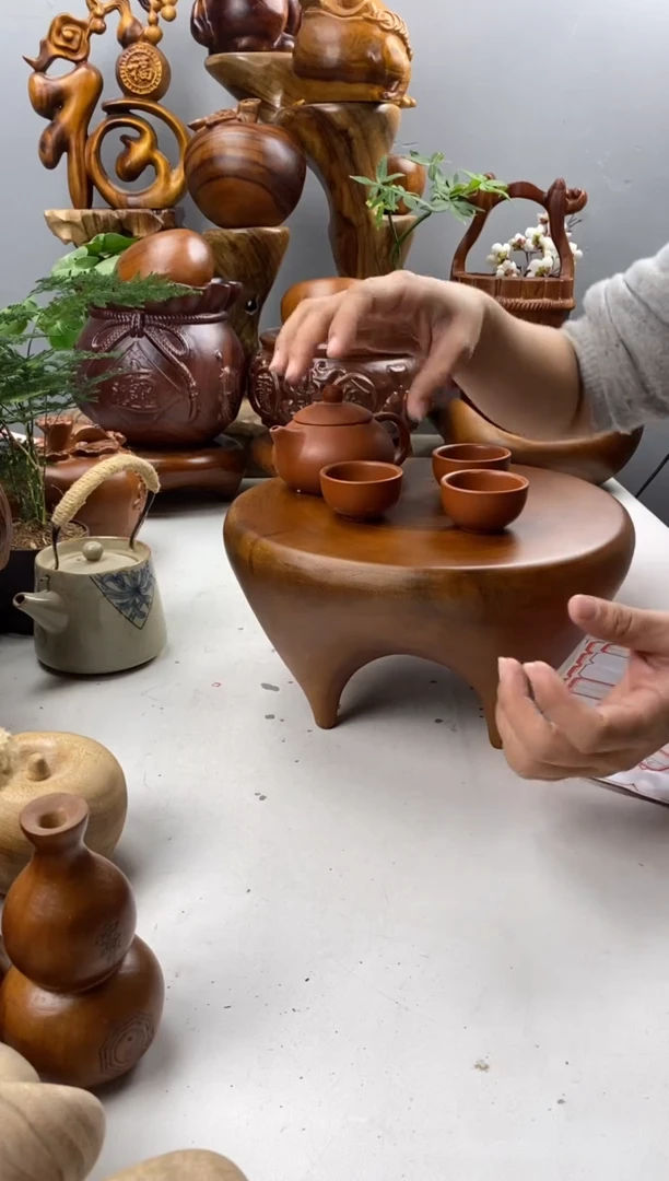 香樟木A46四足高脚墩墩/尺寸26*26*14