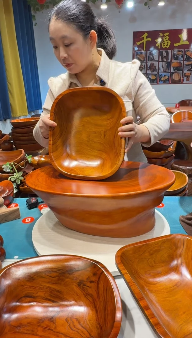 木方形果盘 手工果盘