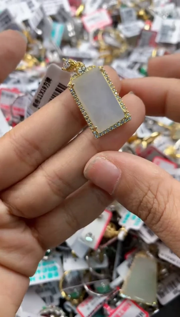 银S925镶嵌戒指翡翠10    8
