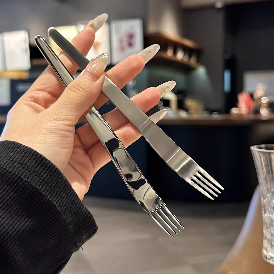 厨伯伯甜品叉子18-10不锈钢水果叉四支装