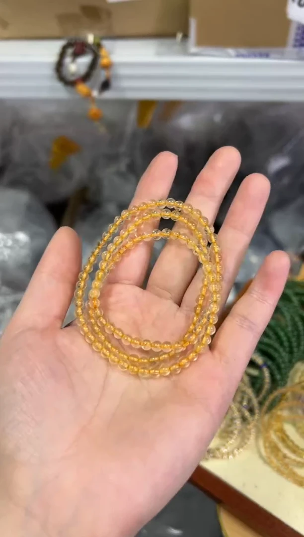 【闪购商品】水晶手链未镶嵌发丝黄水晶多圈手链[0507]