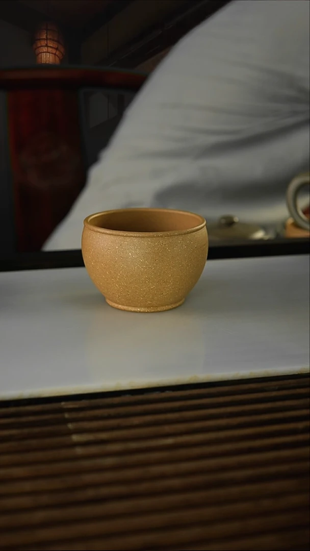 茶杯紫砂风***3豆青泥缸杯190毫升