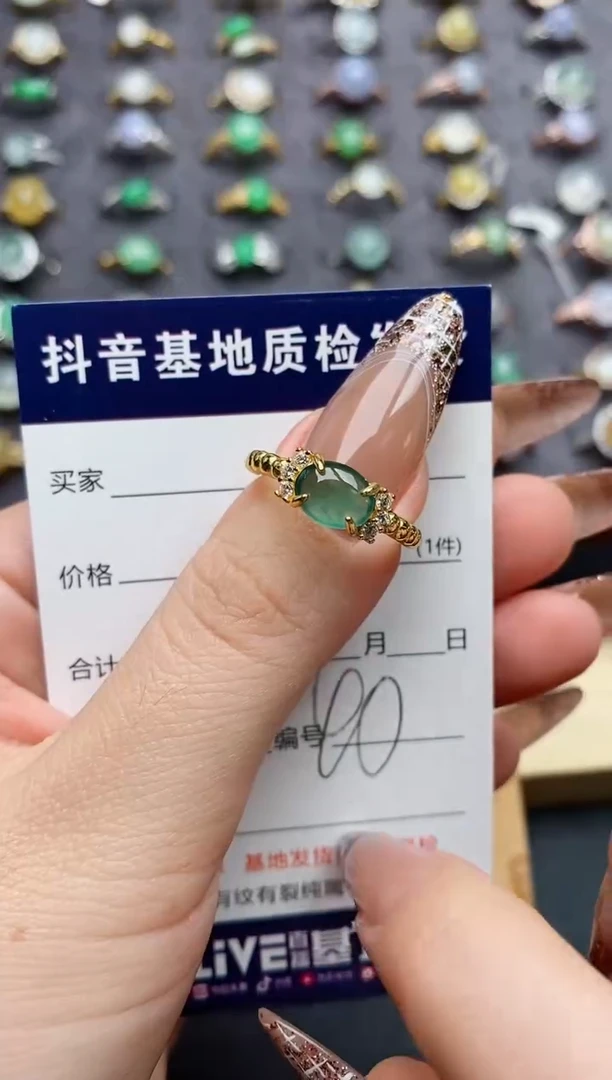 翡翠戒指银S925镶嵌.......