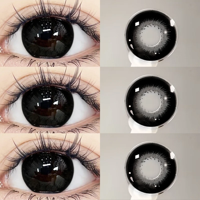 琪瞳水光感半年抛美瞳特大黑无锁边清透自然款隐形眼镜0-1000度