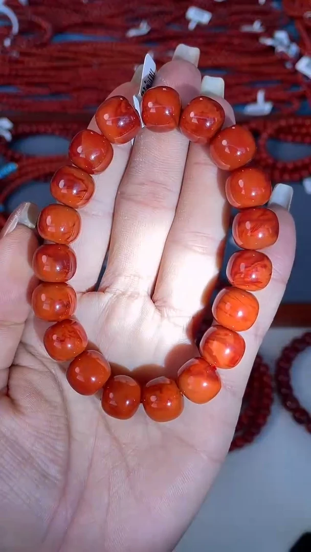 未镶嵌手串南红玛瑙S级满肉妖火焰11mm单圈