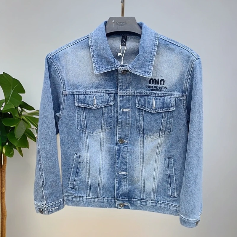 秋冬季男士牛仔夹克外套翻领保暖韩版修身潮流百搭帅气
