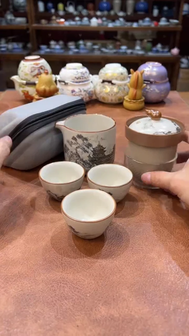 真的很便宜会开片的旅行茶具