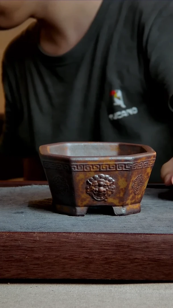 紫砂花盆12.5*6内径紫砂花盆