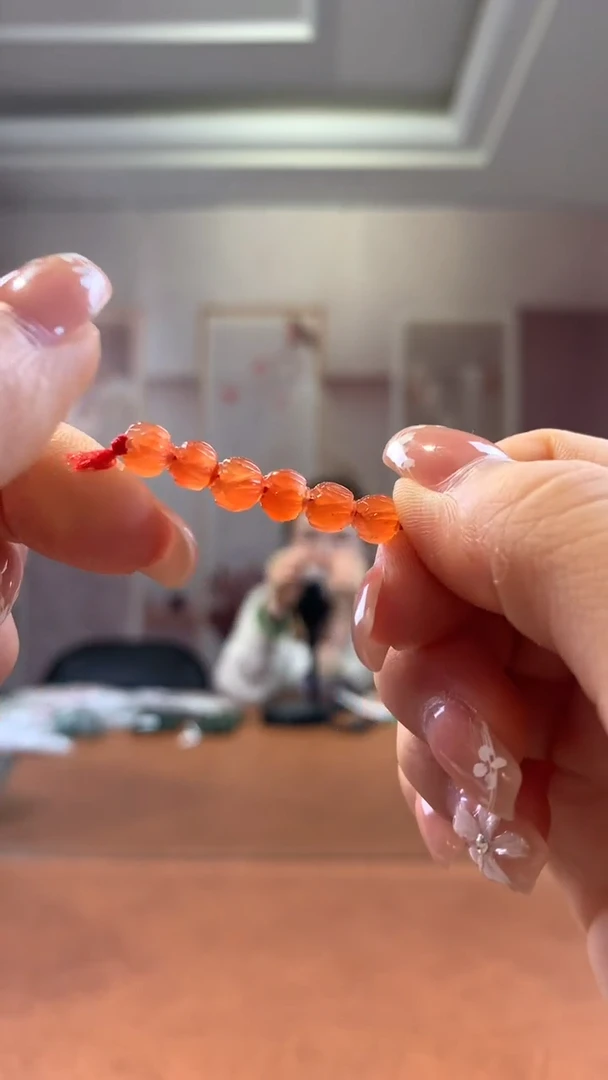 未镶嵌南红玛瑙挂件保山冰红南瓜珠一组