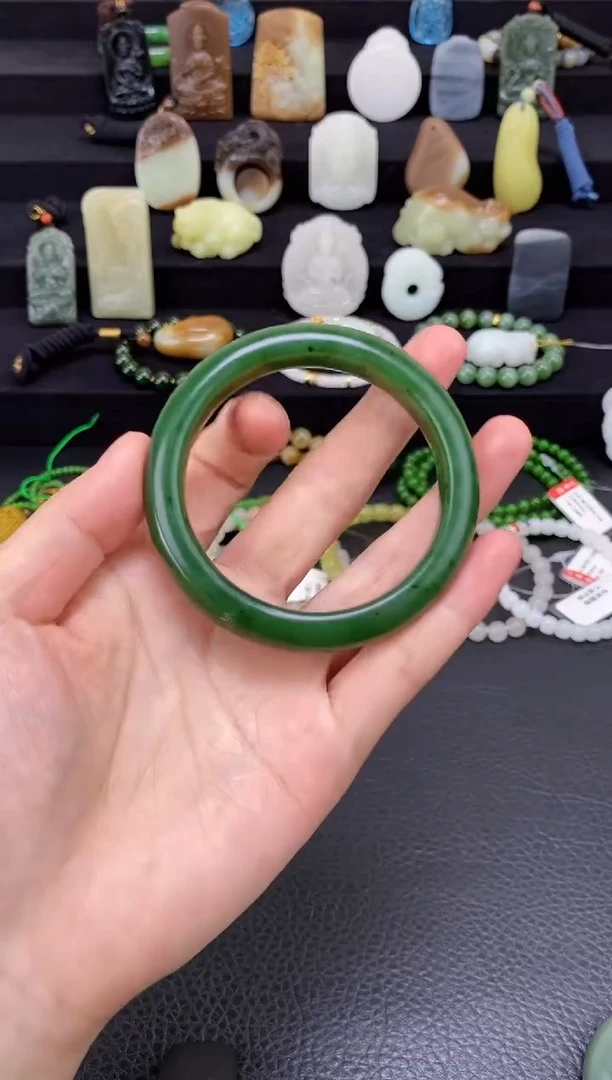 未镶嵌和田玉挂件碧玉手镯内径55+