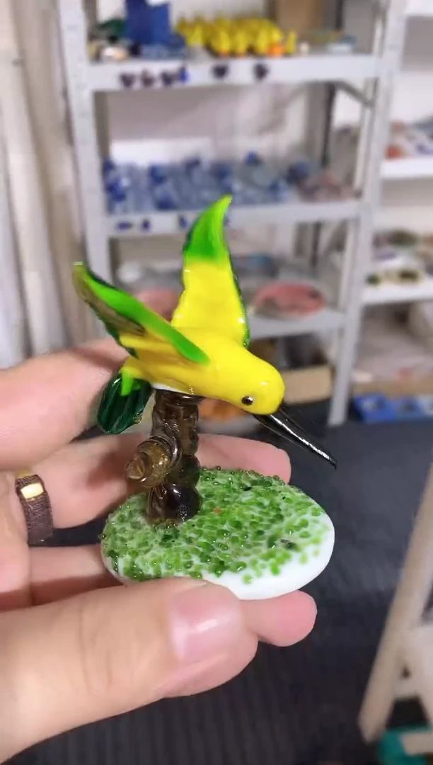 手工艺品琉璃树枝鸟