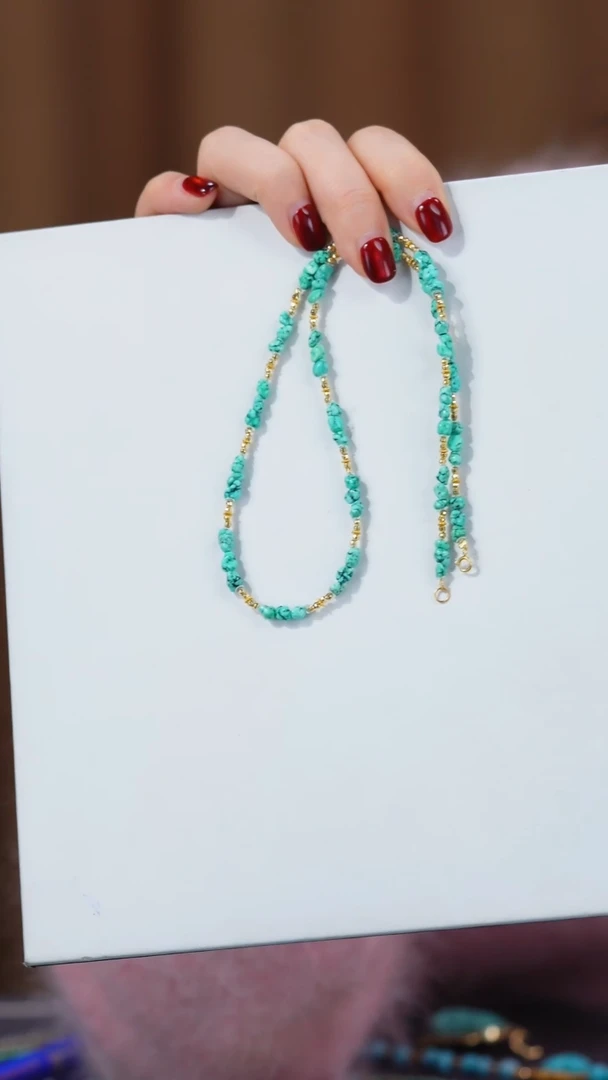 【闪购商品】绿松石项链18K金镶嵌1