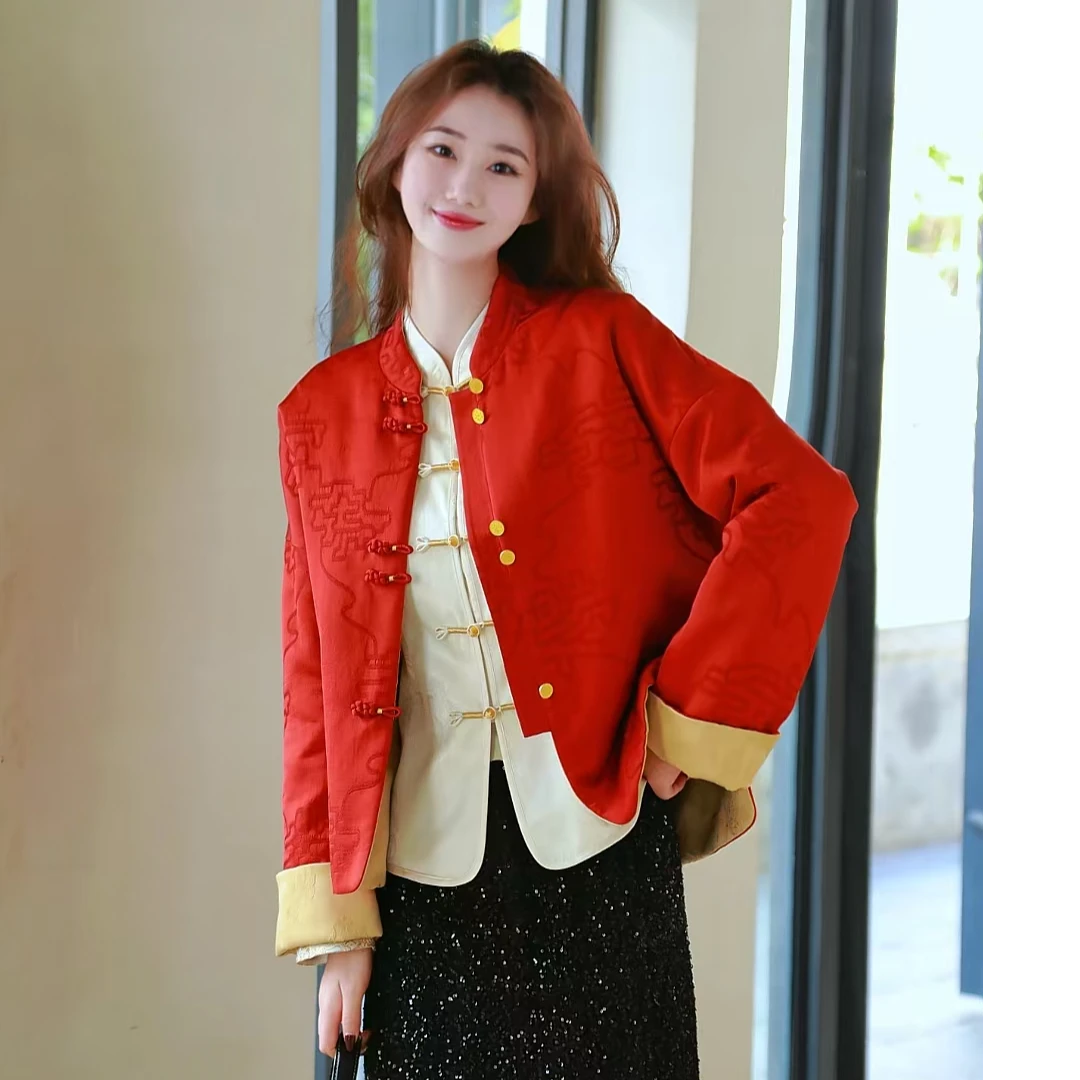 《鸿运》冬季修身气质显瘦新中式高级复古外套2683