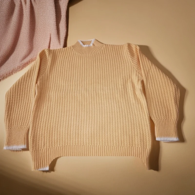 透气冬季毛衣针织上衣外套毛线衣圆领秋冬套头腈纶舒适