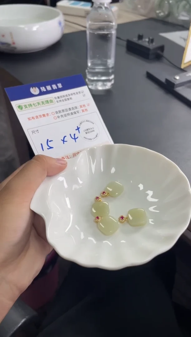 银S925镶嵌和田玉挂件方糖多样性发其一CP配绳4