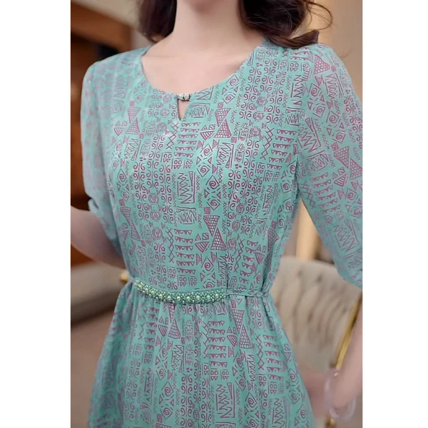 （刘七七）度假风夏装收腰显瘦百搭温柔风碎花连衣裙W52A37257