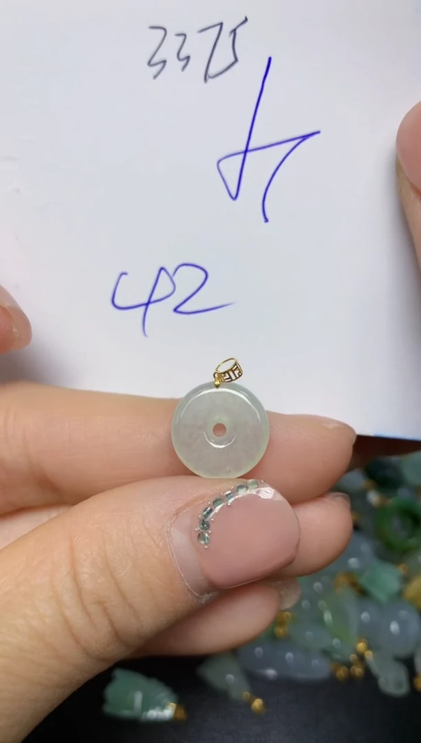 【闪购商品】翡翠挂件18K金镶嵌 天然翡翠A货