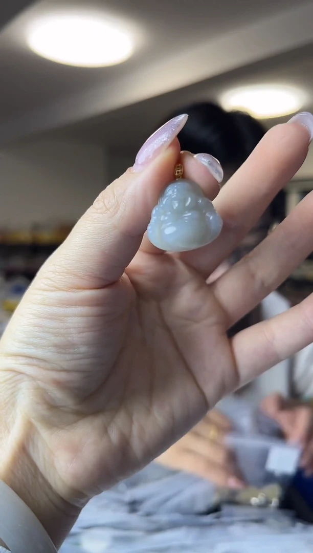 颈饰18K金镶嵌和田玉（多样性发一件）