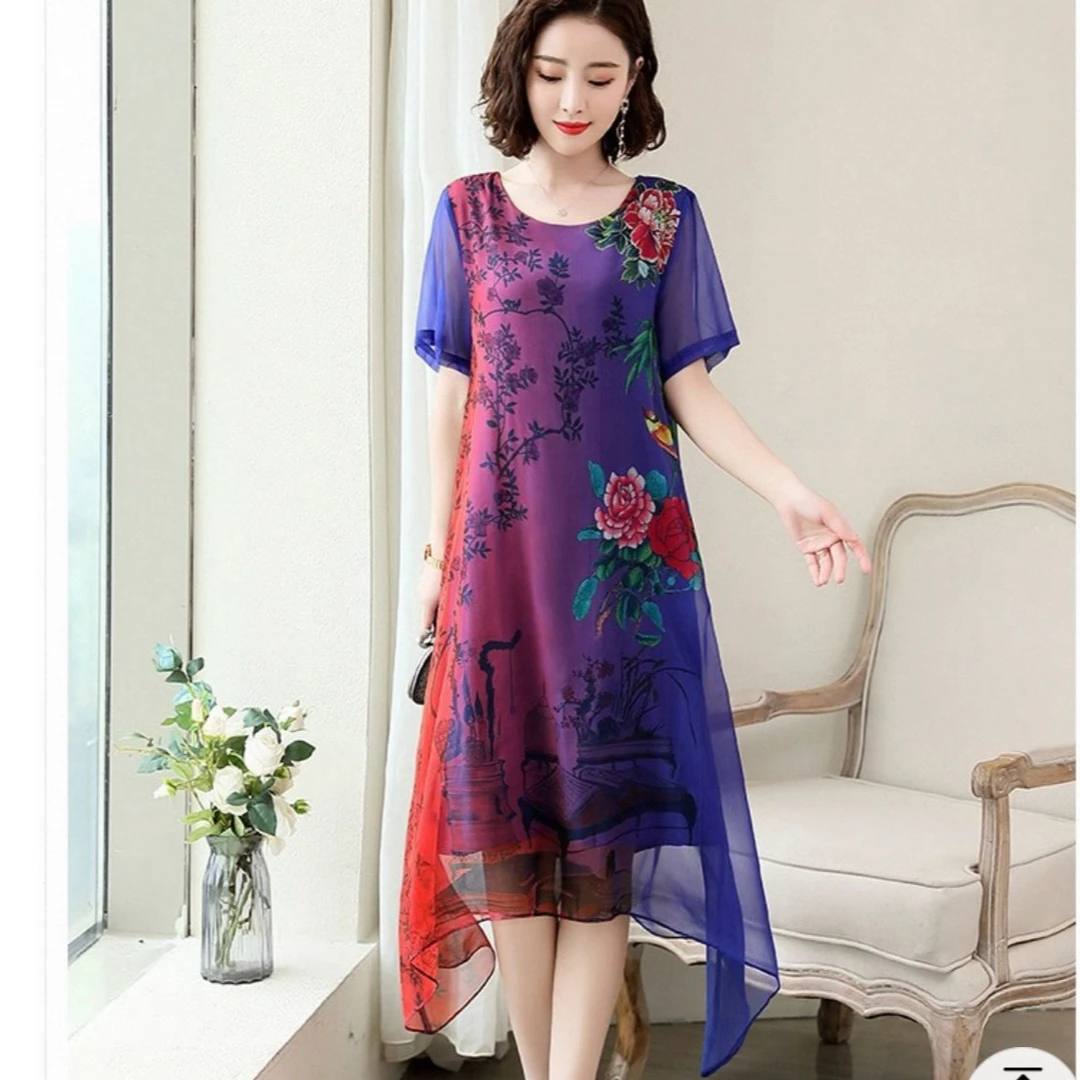 8437 GZ七楼连衣裙2025年夏季新款宽松显瘦气质复古民族风裙子