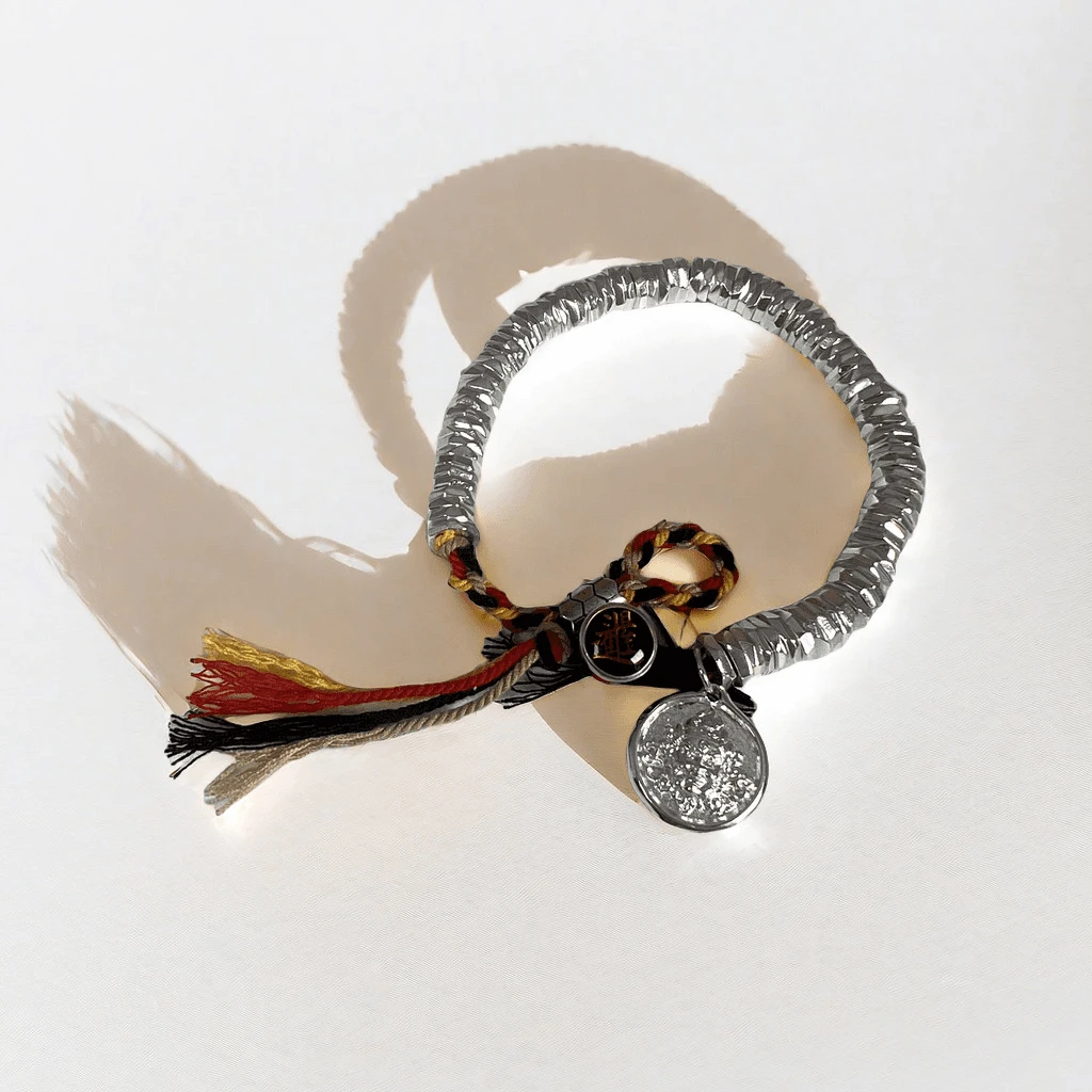 足银手链 黄财神 盘缠手链绳结气质简约编织时尚