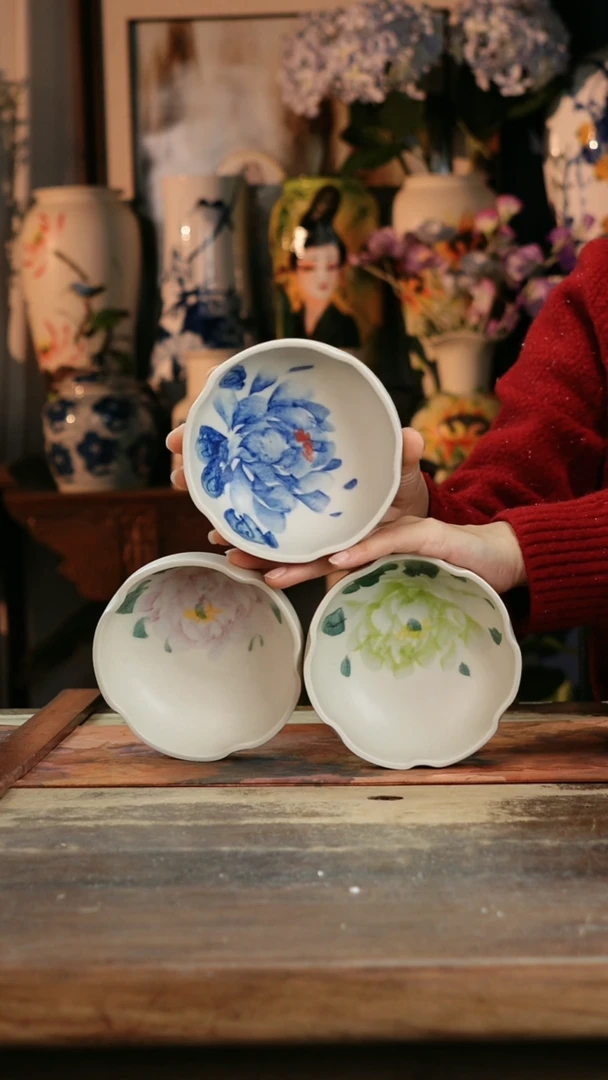 【闪购商品】瓷片景德镇纯手工釉下彩精品花瓶