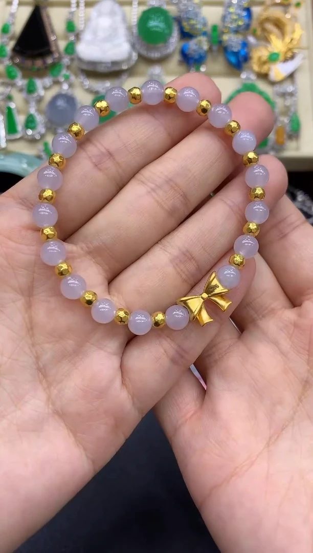 足金镶嵌手链翡翠154-中国好珍宝