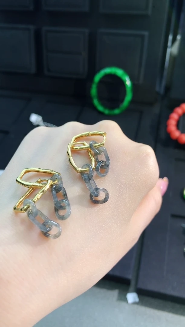 【闪购商品】翡翠耳饰银S925镶嵌不挑不选 多样性发货 发其一