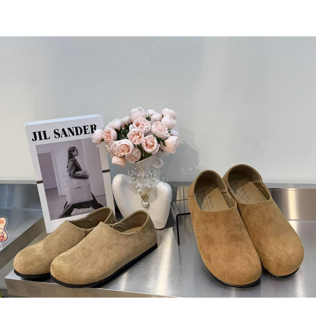 88812 法式复古软底勃肯鞋女春季新款圆头一脚蹬平底舒适单鞋