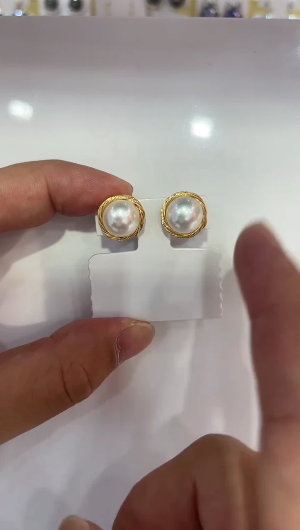 未镶嵌淡水珍珠耳饰非基地不带证书