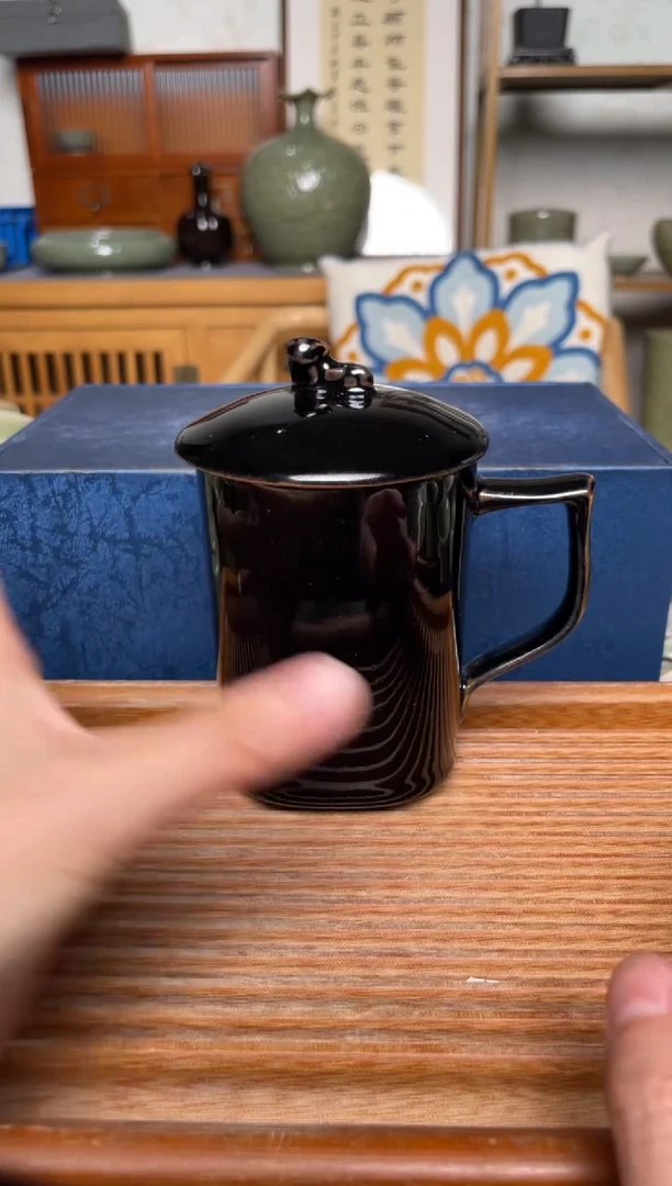 其他耀州窑黑釉办公杯