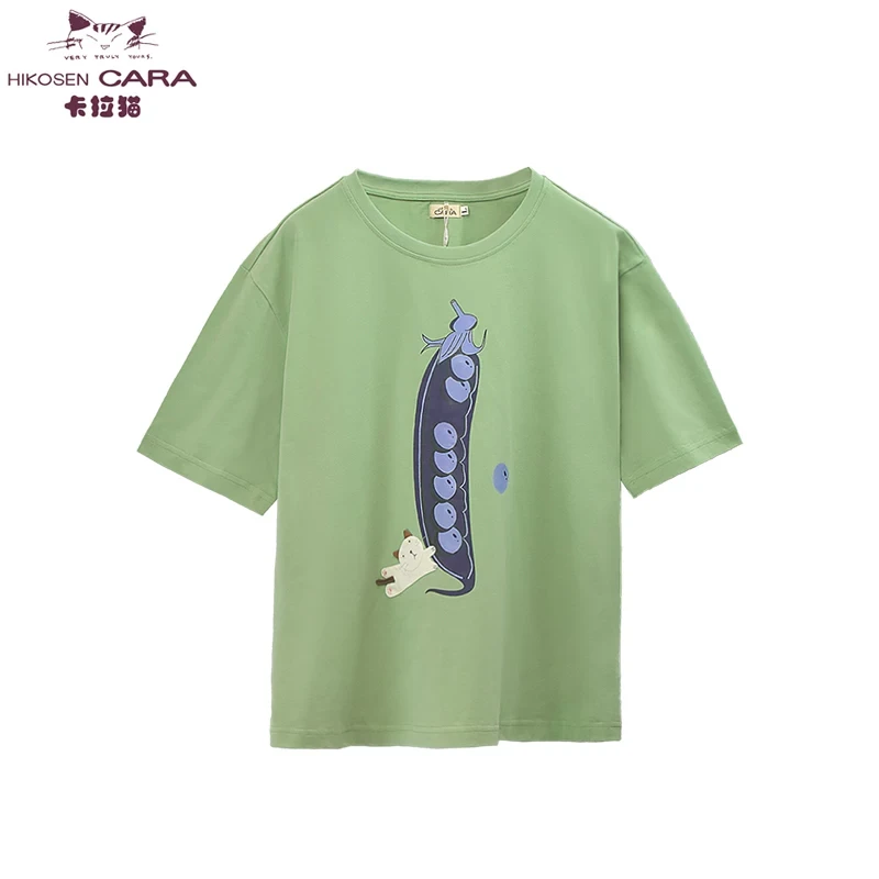 HIKOSEN CARA/卡拉猫水果猫紫豆角短袖