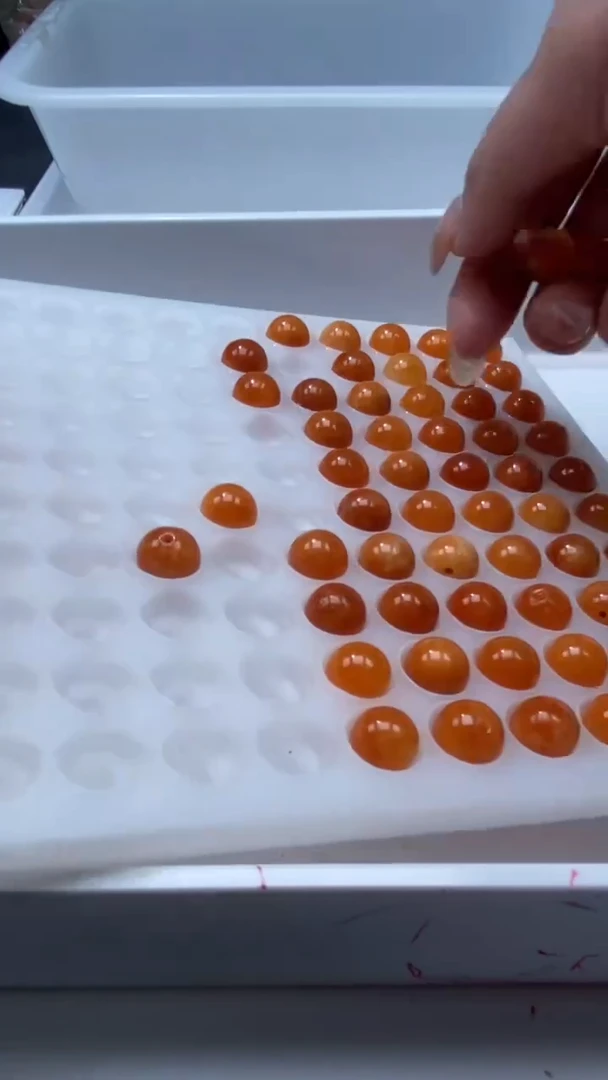 未镶嵌颈饰玛瑙/玉髓W3170-橘红南红色12mm*10颗