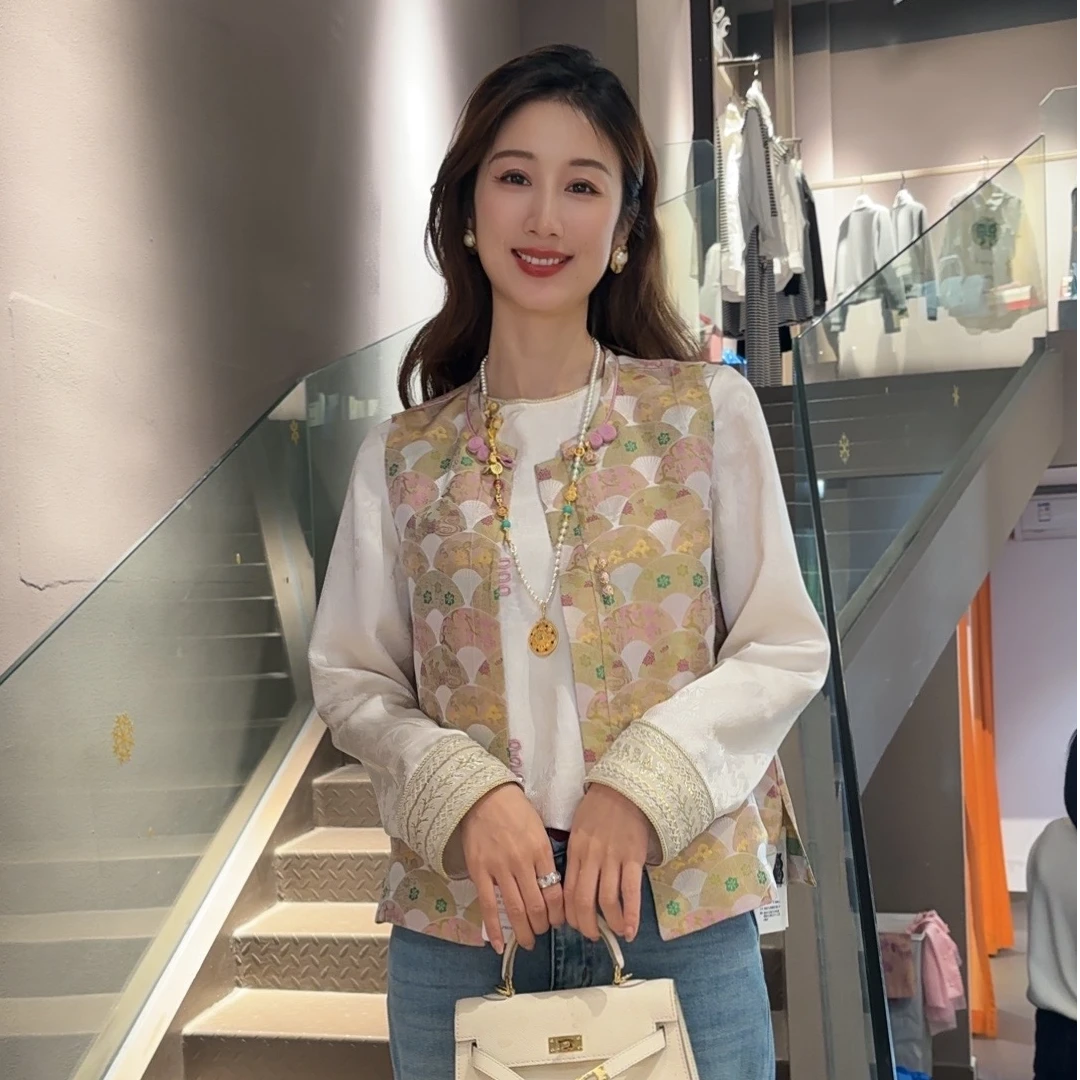 ELFBOX时尚百搭显瘦日常气质新中式中国风双面双穿马甲4130