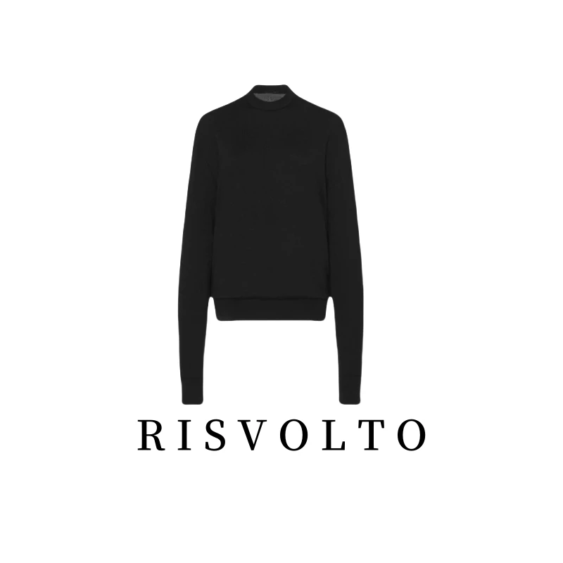 RISVOLTO 纯色毛衣打底衫女装内搭修身显瘦长袖针织衫3047