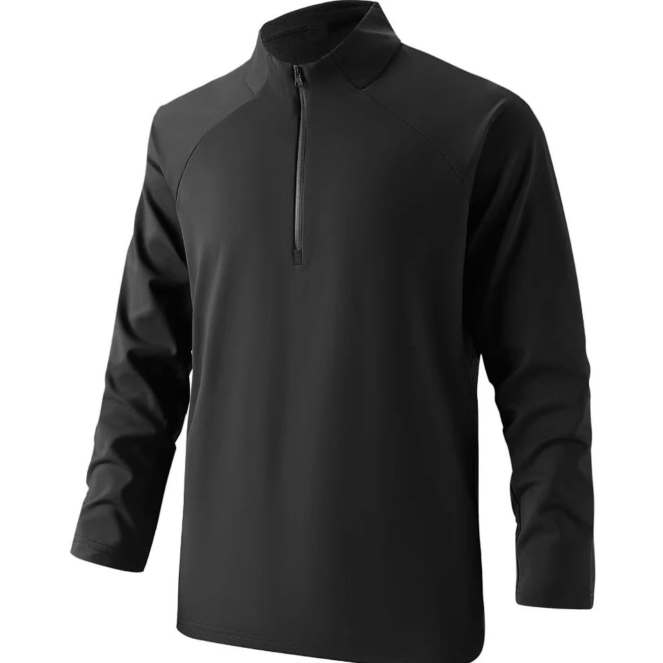 【S-插肩长袖】男女同款秋季透气速干登山弹力立领休闲长袖