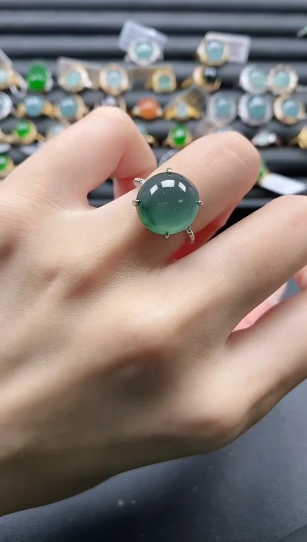 【闪购商品】翡翠戒指银S925镶嵌1111