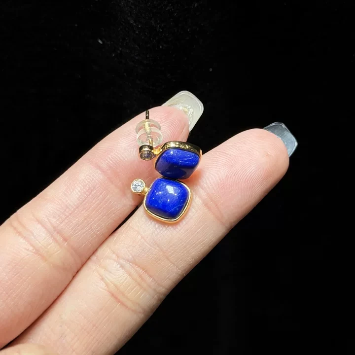 青金石耳钉 青金石耳钉