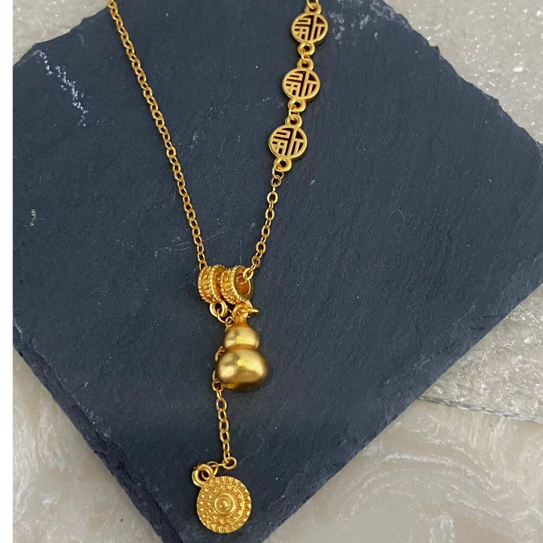 铜合金项链 623 葫芦套链时尚轻奢百搭项链