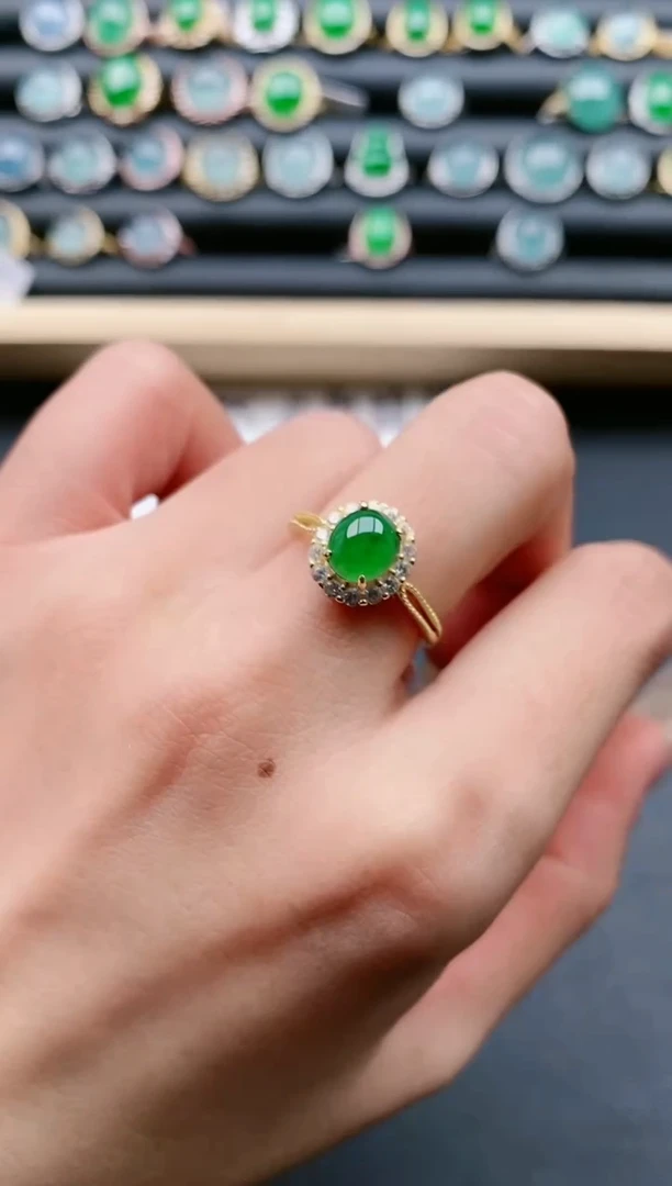 【闪购商品】翡翠戒指银S925镶嵌111111