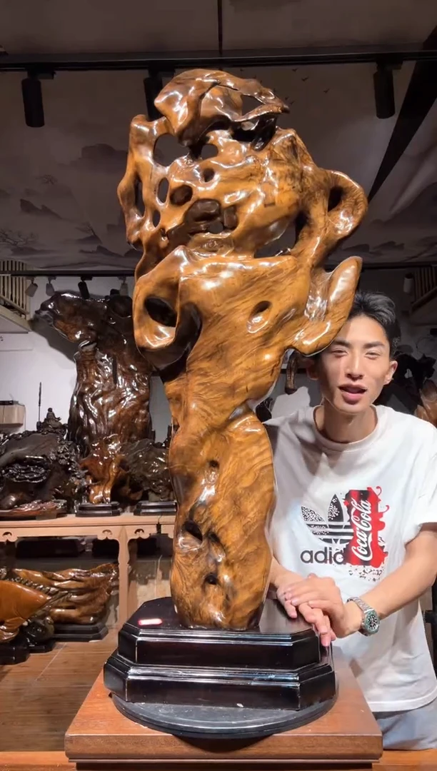 乌木类木质文玩根雕艺术摆件