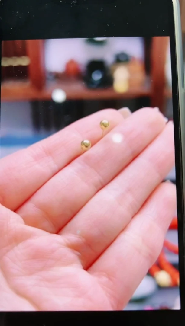 【闪购商品】18K金耳饰18k金耳钉* ZX 3mm