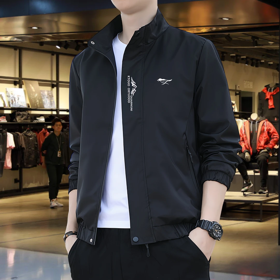 品牌男士夹克外套2025春秋新款时尚运动休闲百搭立领男装薄款风衣