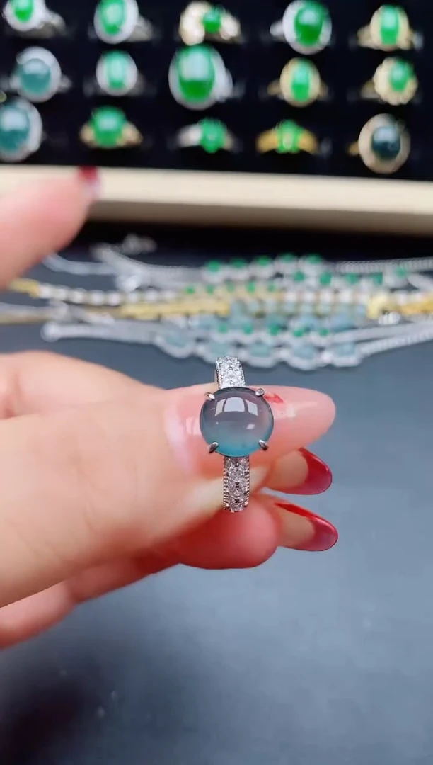 【闪购商品】翡翠戒指银S925镶嵌132131