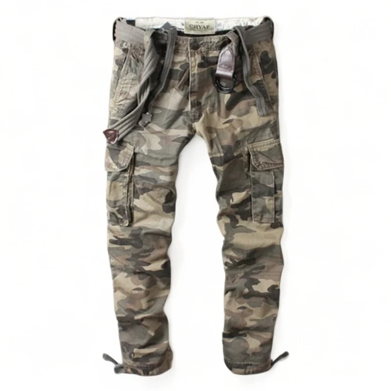 潮牌复古迷彩工装裤男春秋新款宽松直筒潮流户外多口袋休闲裤长裤