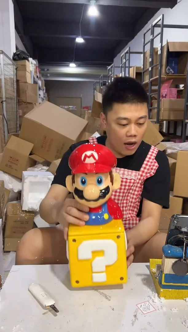 瓷片马里奥问号罐一套